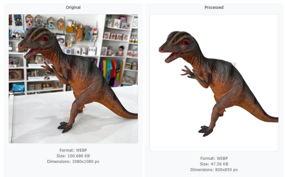 Local background removal example